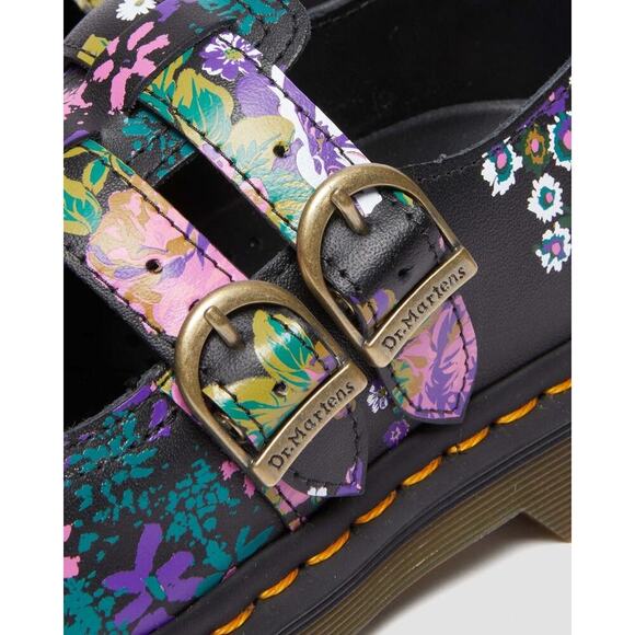 Dr Marten BLACK+MULTI Vintage Floral VINTAGE FLORAL LEATHER MARY JANE SHOES NEW! - Picture 5 of 16